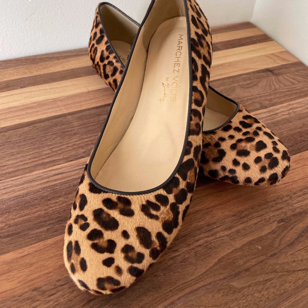 MARCHEZ VOUS Tan Leopard Pascale Calf-Hair Flat